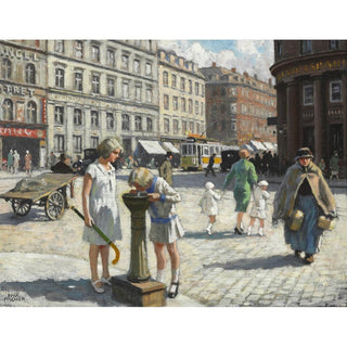 À Trianglen, Copenhague, par une chaude journée d’été - Paul Fischer | Reproduction Tableau Décoration murale affiche copie