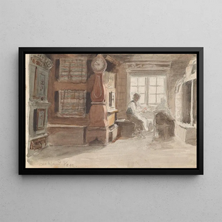 Adolph Tidemand - Interir med figurer Leksand.webp