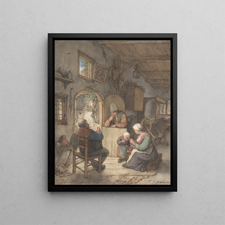 Adriaen van Ostade - Reading the News at the Weavers Cottage.webp