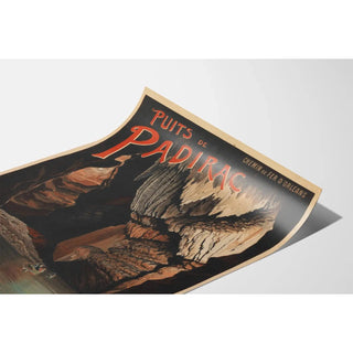 Affiche Padirac vintage – Puits souterrain et grottes vers 1900