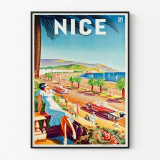 Affiche Promenade des Anglais à Nice Vintage