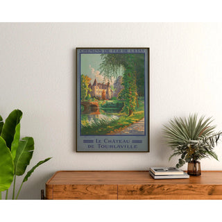 Affiche Tourlaville vintage – Le château au bord de l’eau