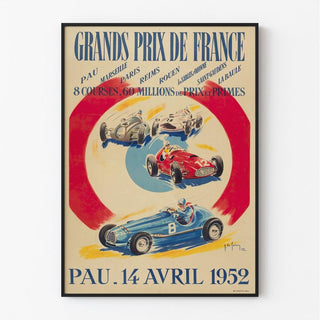 Affiche vintage - Grands Prix de France, Pau 1952