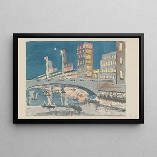 Akamatsu Rinsaku - Ebisubashi bridge a business center.webp