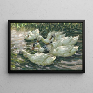 Alexander Koester - Six ducks under a willow tree.webp