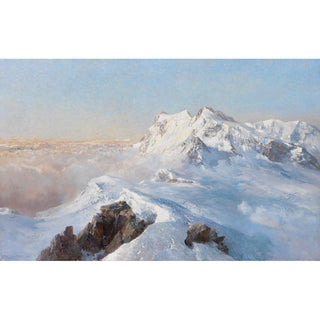 Au-dessus de la mer de brouillard Monte Rosa depuis le Rimpfischhorn - Edward Theodore Compton | Reproduction Tableau Décoration murale affiche copie