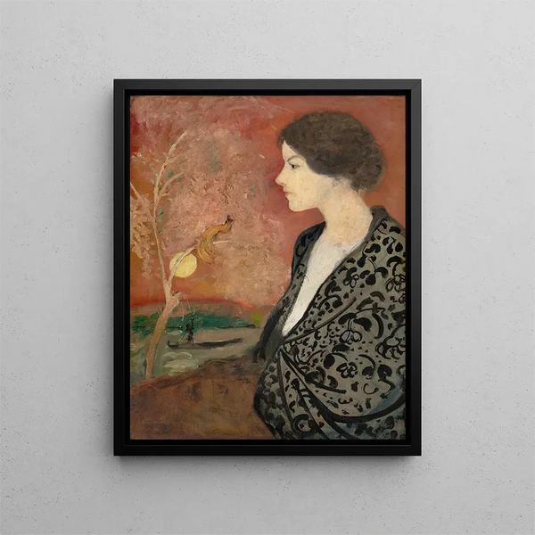 Elisabeth Gerhardtin muotokuvatutkimuksesta - August Macke — kehystetty taideteos seinällä