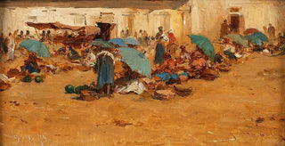 August von Pettenkofen - Ungarischer Markt mit blauen Schirmen.webp