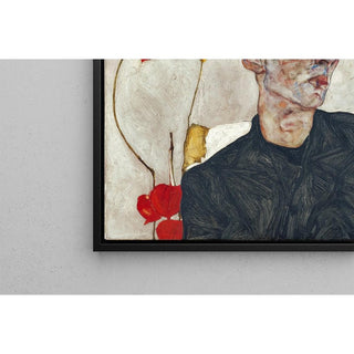 Autoportrait avec une plante de lanternes chinoises d'Egon Schiele | Reproduction Tableau Décoration murale affiche copie