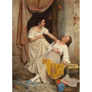 Carl Bloch - To leende piger Two smiling girls.webp