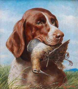 Carl Reichert - Gundog With Snipe.webp