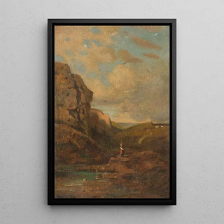 Carl Spitzweg - Zugeschrieben Kleine Landschaft mit Sennerin.webp