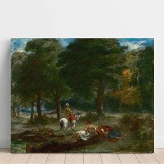 Cavalerie grecque au repos en forêt - Eugène Delacroix | Reproduction Tableau Décoration murale affiche copie