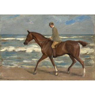 Cavalier sur la plage à gauche - Max Liebermann | Reproduction Tableau Décoration murale affiche copie
