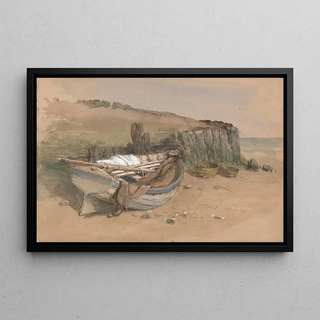 Clarkson Stanfield - Study of a Beached Fishing Boat.webp