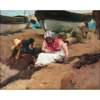 Componiendo la Red - Joaquín Sorolla | Reproduction Tableau Décoration murale affiche copie