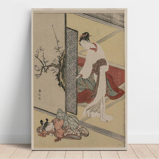 Courtisane et servante endormie - Suzuki Harunobu | Reproduction Tableau Décoration murale affiche copie