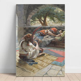 David joue de la harpe devant Saul - James Tissot | Reproduction Tableau Décoration murale affiche copie