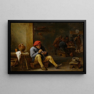David Teniers The Younger - Farmer in a Tavern Lighting his Pipe.webp