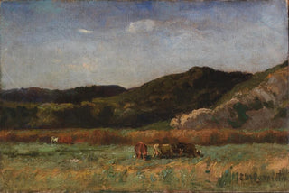 Edward Mitchell Bannister - Untitled landscape with cows grazing hills.webp