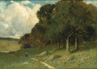 Edward Mitchell Bannister - Untitled man on path with trees in background.webp