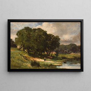 Edward Mitchell Bannister - Woman Standing near a Pond.webp