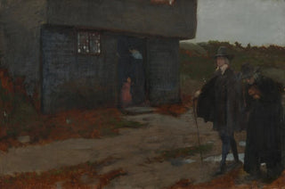 Edwin Austin Abbey - At the Cottage Door 17th Century New England Scene.webp