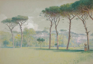 Edwin Austin Abbey - Castel Fusano Landscape vast lawn and trees.webp