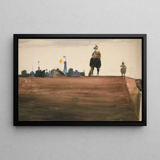 Edwin Austin Abbey - Two sentries atop a fortress wall.webp