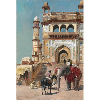 Edwin Lord Weeks - Before the great Jami Masjid mosque Mathura India.webp