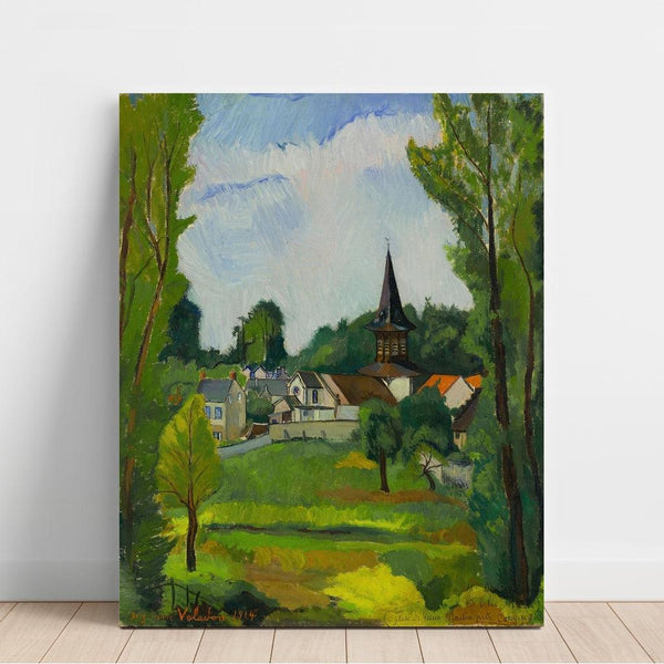 Maalauksen jäljennös Vieux Moulinin kirkosta lähellä Compiègneä (Oise) - Suzanne Valadon