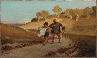 Elihu Vedder - The Fable of the Miller His Son and the Donkey No 8.webp