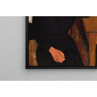 Elvire assise, accoudée à une table - Amedeo Modigliani | Reproduction Tableau Décoration murale affiche copie