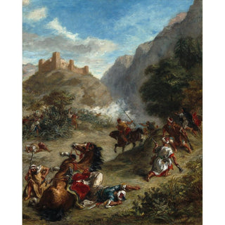 Escarmouches arabes dans les montagnes - Eugène Delacroix | Reproduction Tableau Décoration murale affiche copie