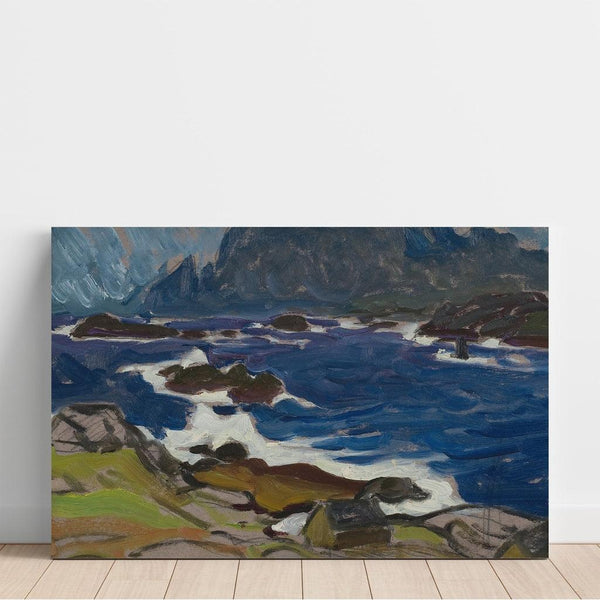 Maalauksen jäljennös Tutkimus myrskyn aikana, Lofoten - Anna Boberg