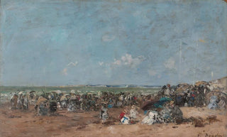 Eugne Boudin - Beach Scene in Trouville.webp
