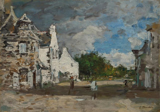 Eugne Boudin - Le Faou un coin du village.webp