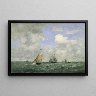 Eugne Boudin - Ships and Sailing Boats Leaving Le Havre.webp