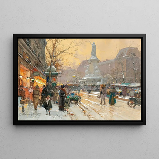 Eugne GalienLaloue - Paris Place de la Rpublique in the rain.webp