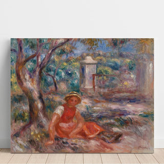 Fillette au pied d'un arbre - Pierre-Auguste Renoir | Reproduction Tableau Décoration murale affiche copie