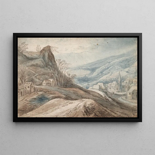 Follower of Jan Brueghel the Elder - Mountainous Landscape with Village in Valley and Distant View.webp