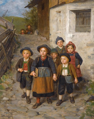 Franz von Defregger - Auf Dem Schulweg.webp