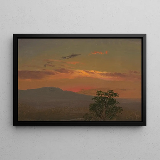 Frederic Edwin Church - Landscape at sunset Hudson NY.webp