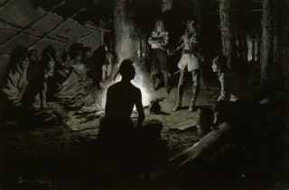 Frederic Remington - French Explorers Council with the Indians.webp