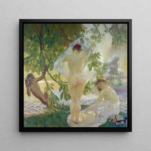 La chemise enlevée des baigneuses - Gaston La Touche — kehystetty taideteos seinällä