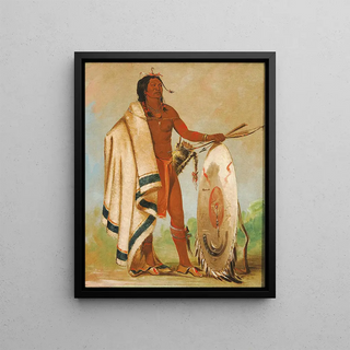 George Catlin - KotzATAh Smoked Shield a Distinguished Warrior.webp