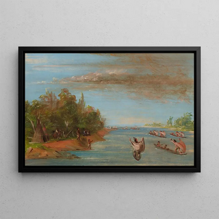 George Catlin - Sac And Fox Sailing In Canoes.webp