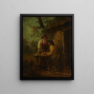 George Morland - Peasants in front of a Hut.webp