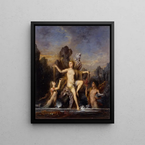 Venus merestä nousemassa - Gustave Moreau — kehystetty taideteos seinällä