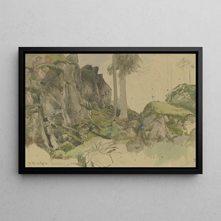 Hans Thoma - Rocks near St Blasius Black Forest.webp